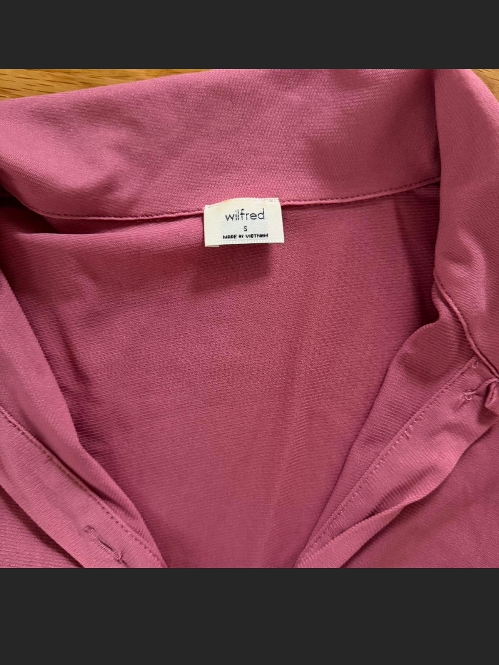 Aritzia Wilfred Rose-Pink Collared Shirt